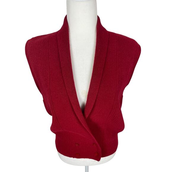 JH Collectibles Vintage Angora Lambswool Sweater Vest Red Retro Chic Red Small - Picture 2 of 13